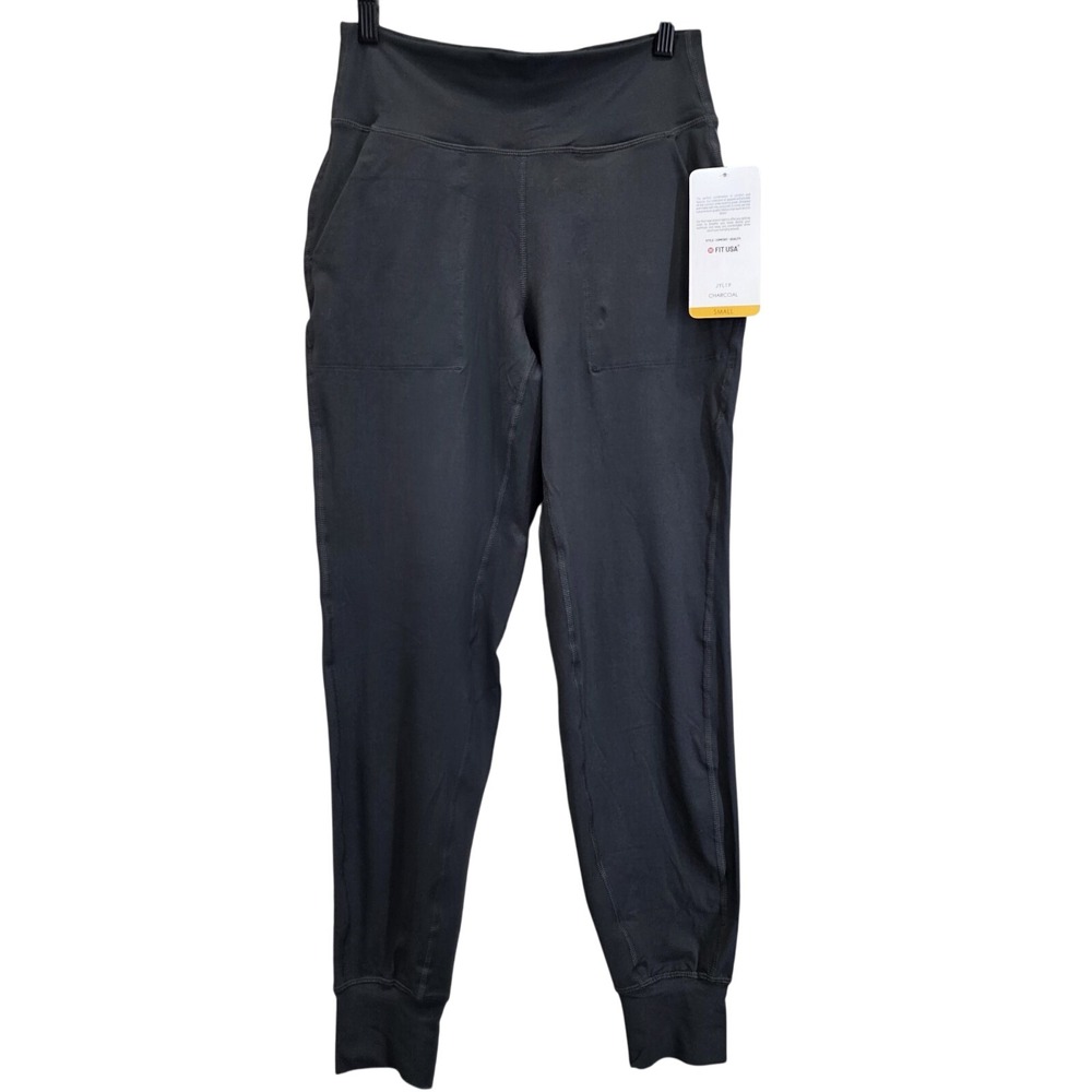 Fit USA Charcoal  NWT Small Jogger Legging active workout comfort stretchy‎
